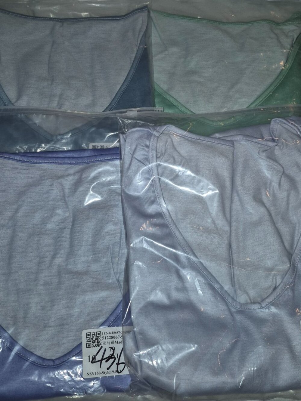 Lot of 4 Short Sleeve Polyester Tops Shirts Purple Green Blue Women's Plus 5X